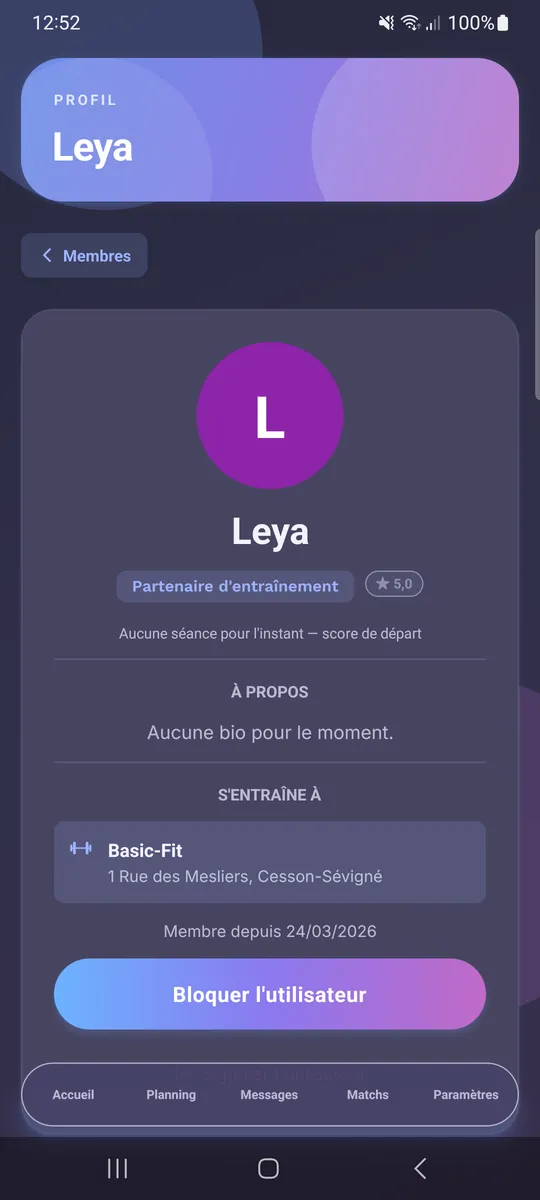 Profil d'un membre