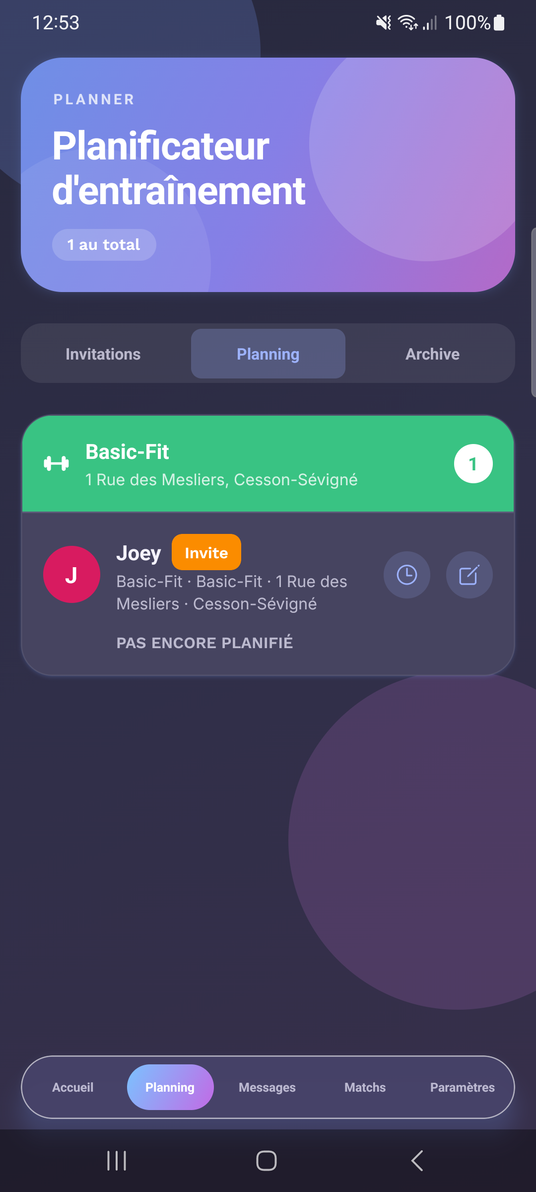 Planificateur — coordonner les séances